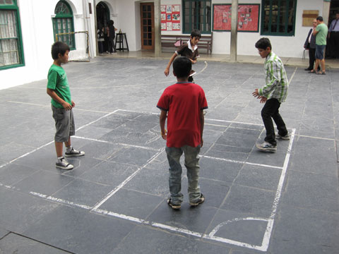 Four square on the quad. Something every kid who went to Woodstock spent hours playing.